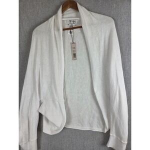 Nic + Zoe Cashmere Blend Womens 2XL Open Front Cardigan Sweater Paper White NEW